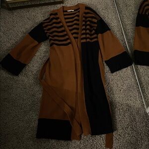 Striped Brown and Black Cardigan